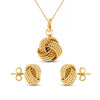 925 Sterling Silver Love Knot Stud Earring and Pendant Necklace Set for Women