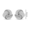 925 Sterling Silver Love Knot Stud Earring and Pendant Necklace Set for Women