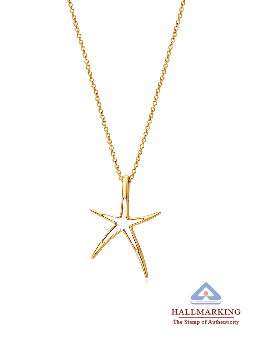 Gold Starfish Pendant Necklace for Women