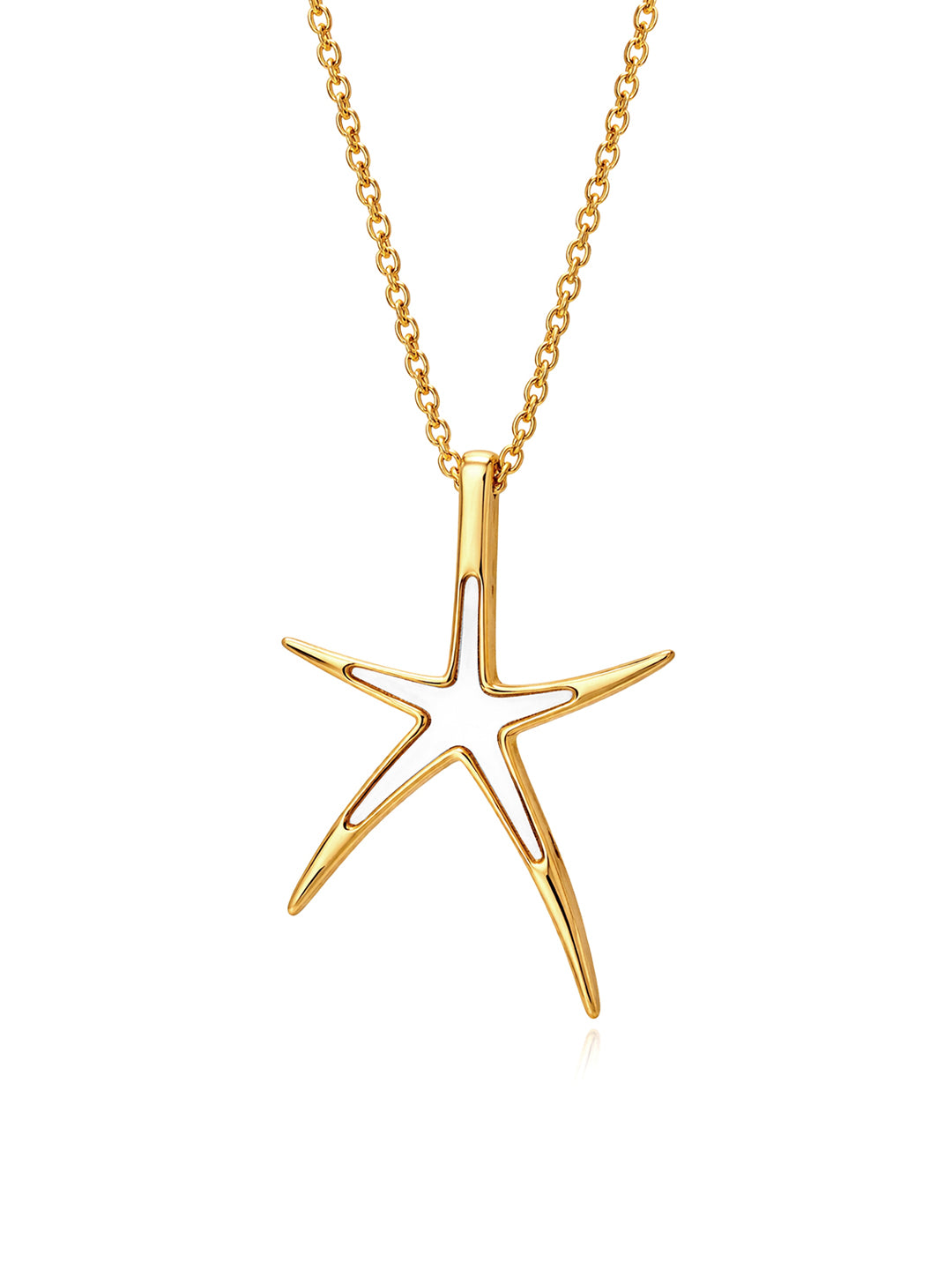 Gold Starfish Pendant Necklace for Women