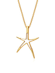 Gold Starfish Pendant Necklace for Women