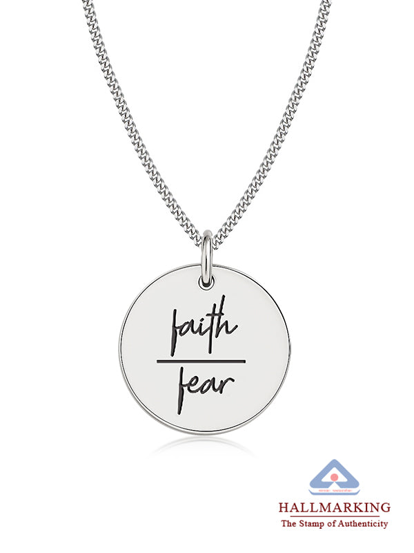 Faith Over Fear Message Necklace