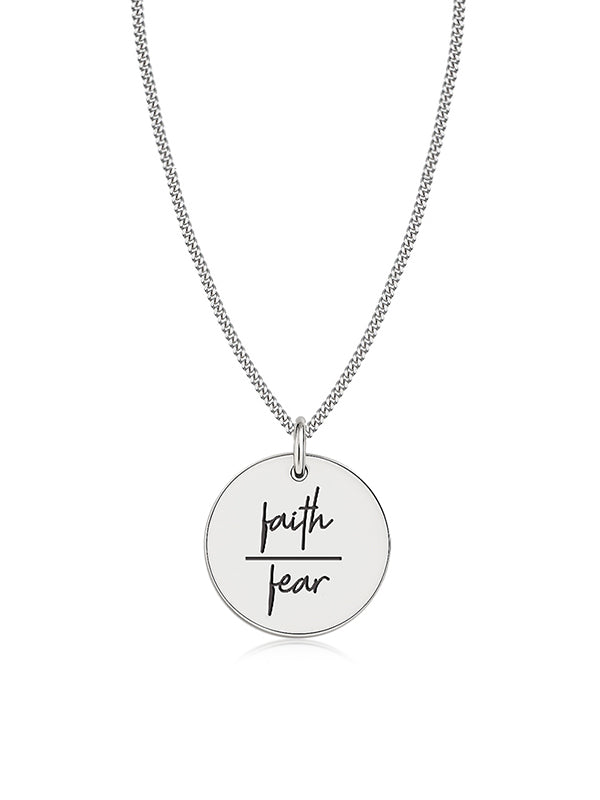 Faith Over Fear Message Necklace