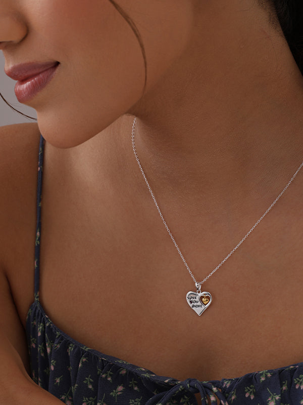 Eternal Embrace Two-Tone Heart Necklace