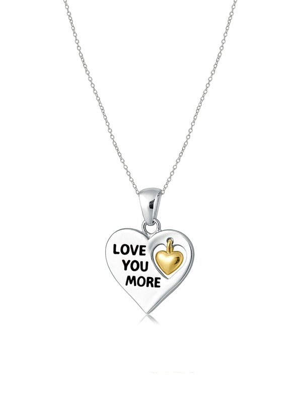 Eternal Embrace Two-Tone Heart Necklace