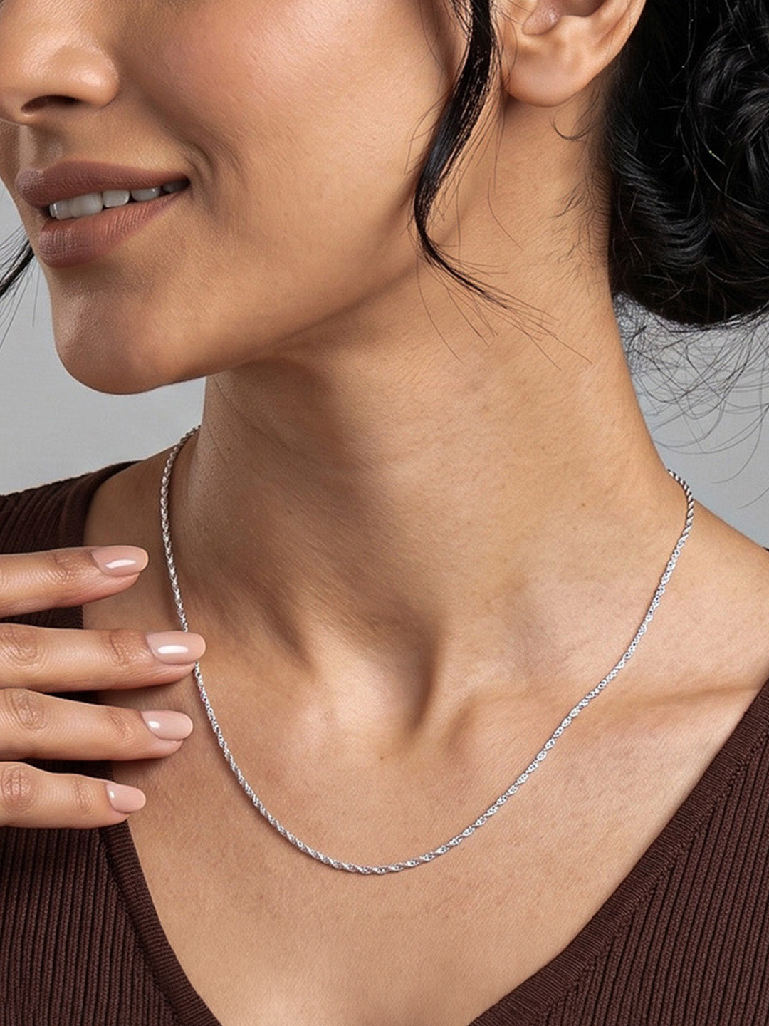 Silver Long Chain Necklace