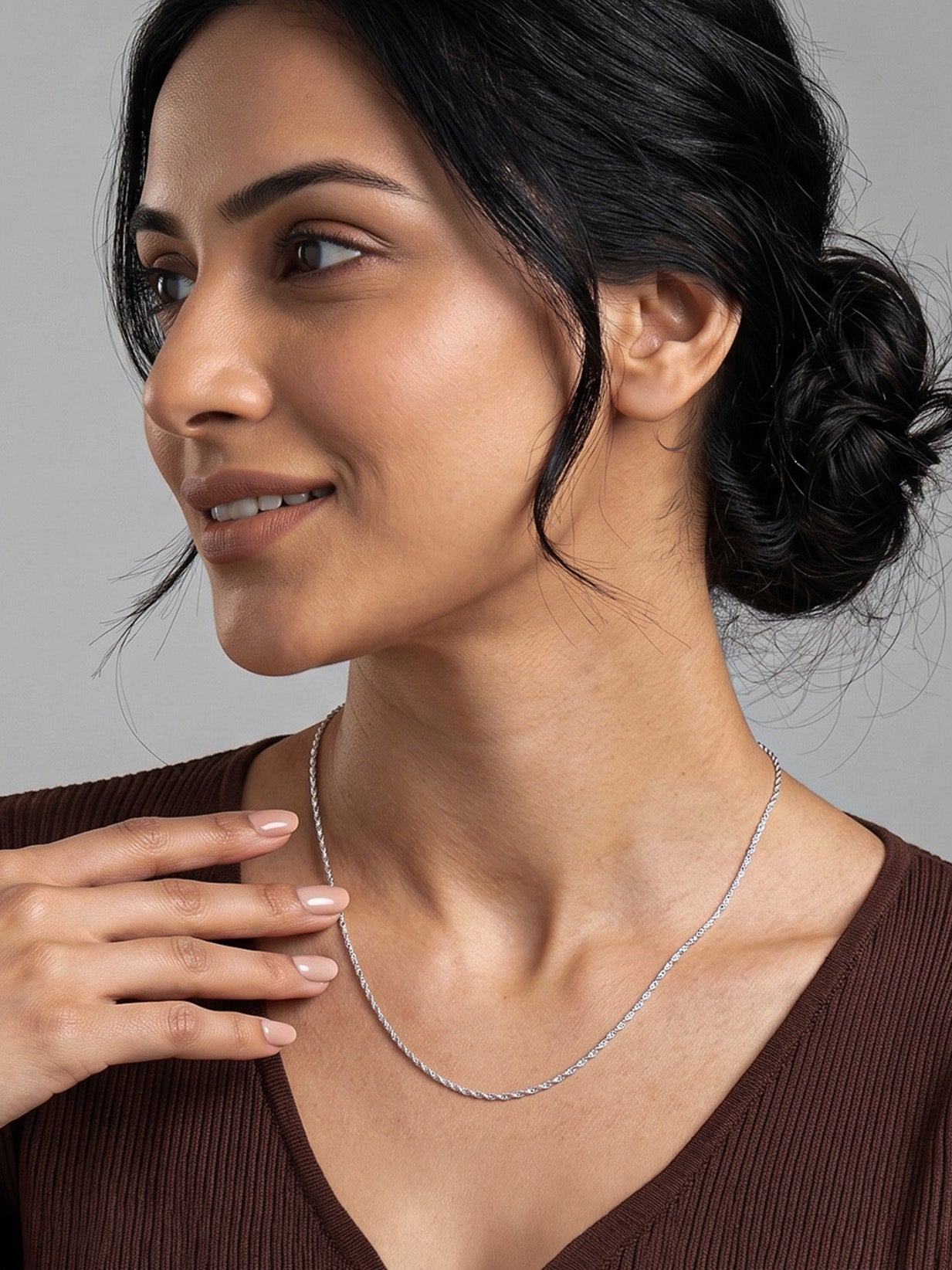 Silver Long Chain Necklace