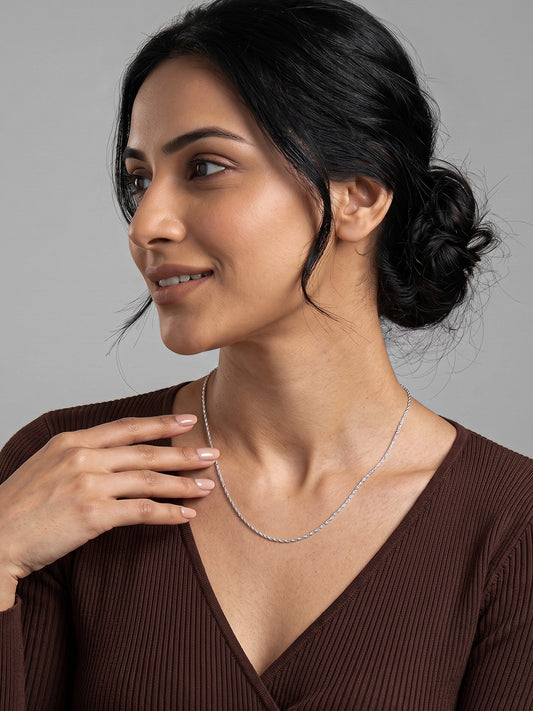 Silver Long Chain Necklace