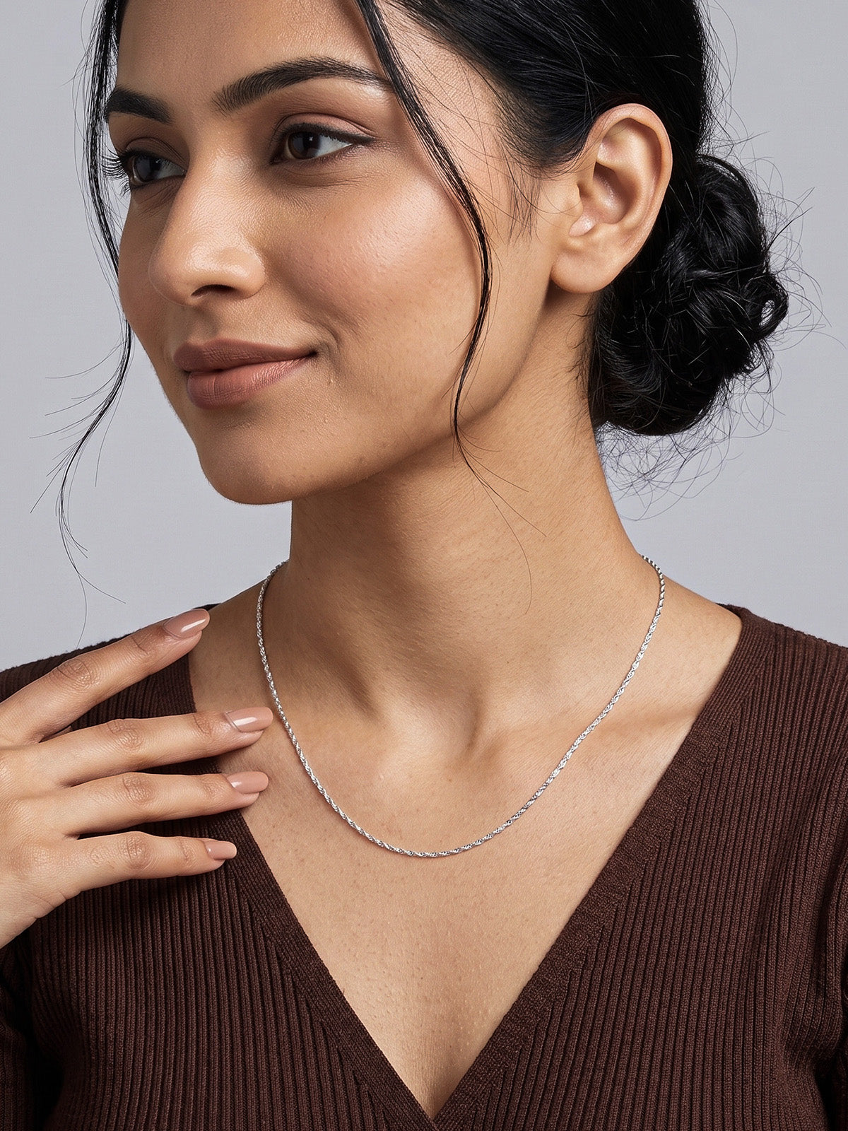 Silver Long Chain Necklace