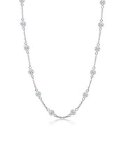 Italian CZ Station Cable Chain for Women