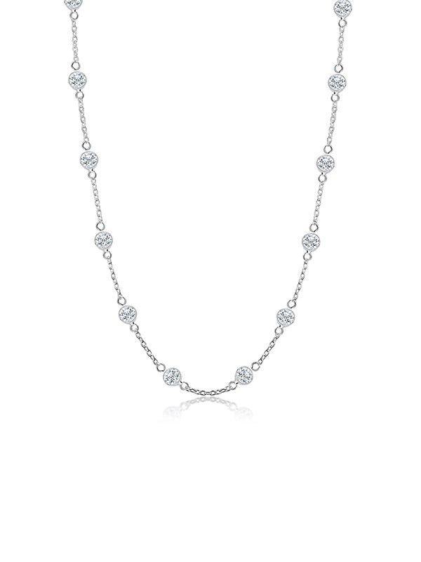 Italian CZ Station Cable Chain for Women