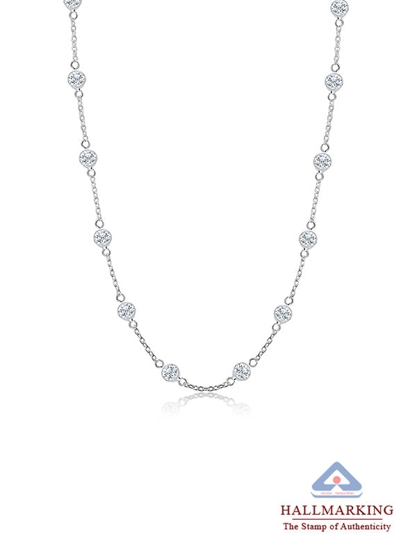 Italian CZ Station Cable Chain for Women