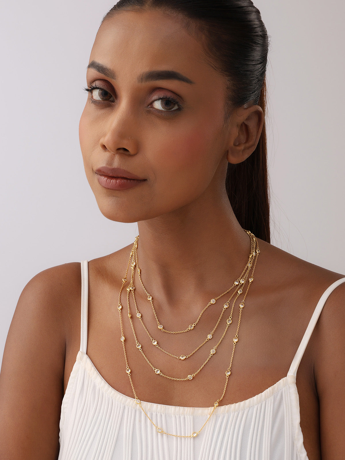 Flash Gold Station Necklace