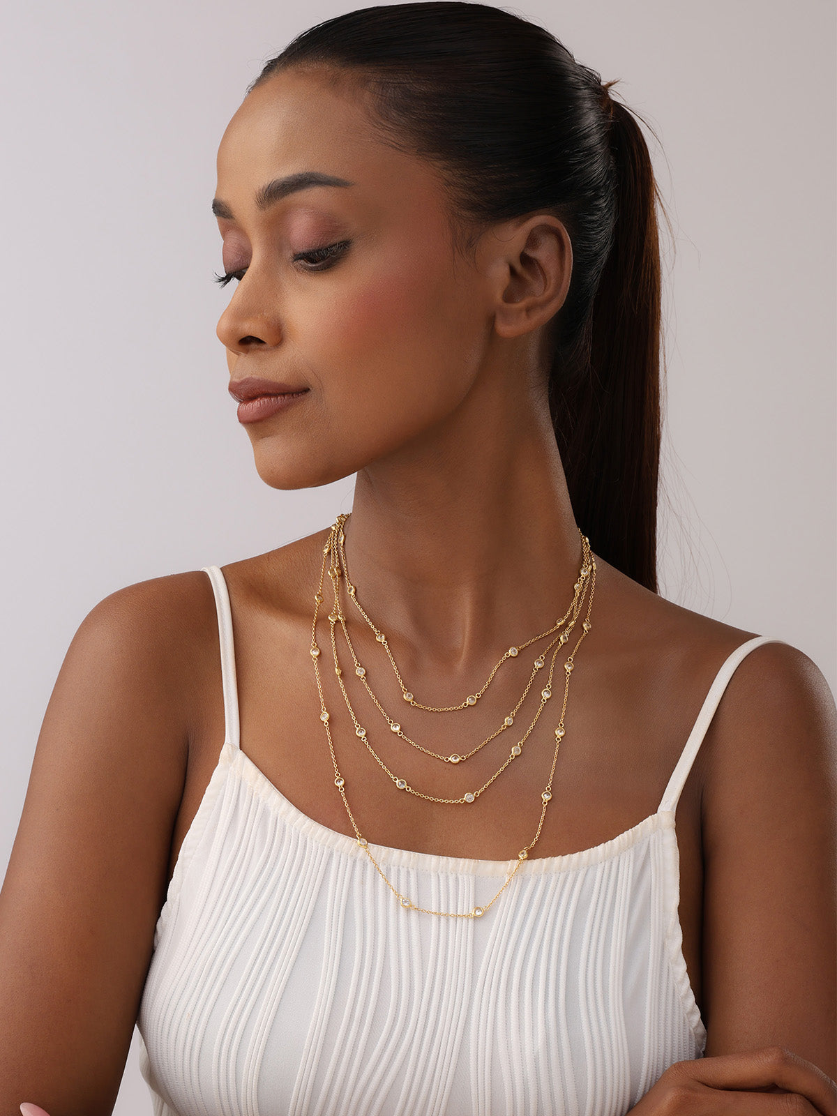 Flash Gold Station Necklace