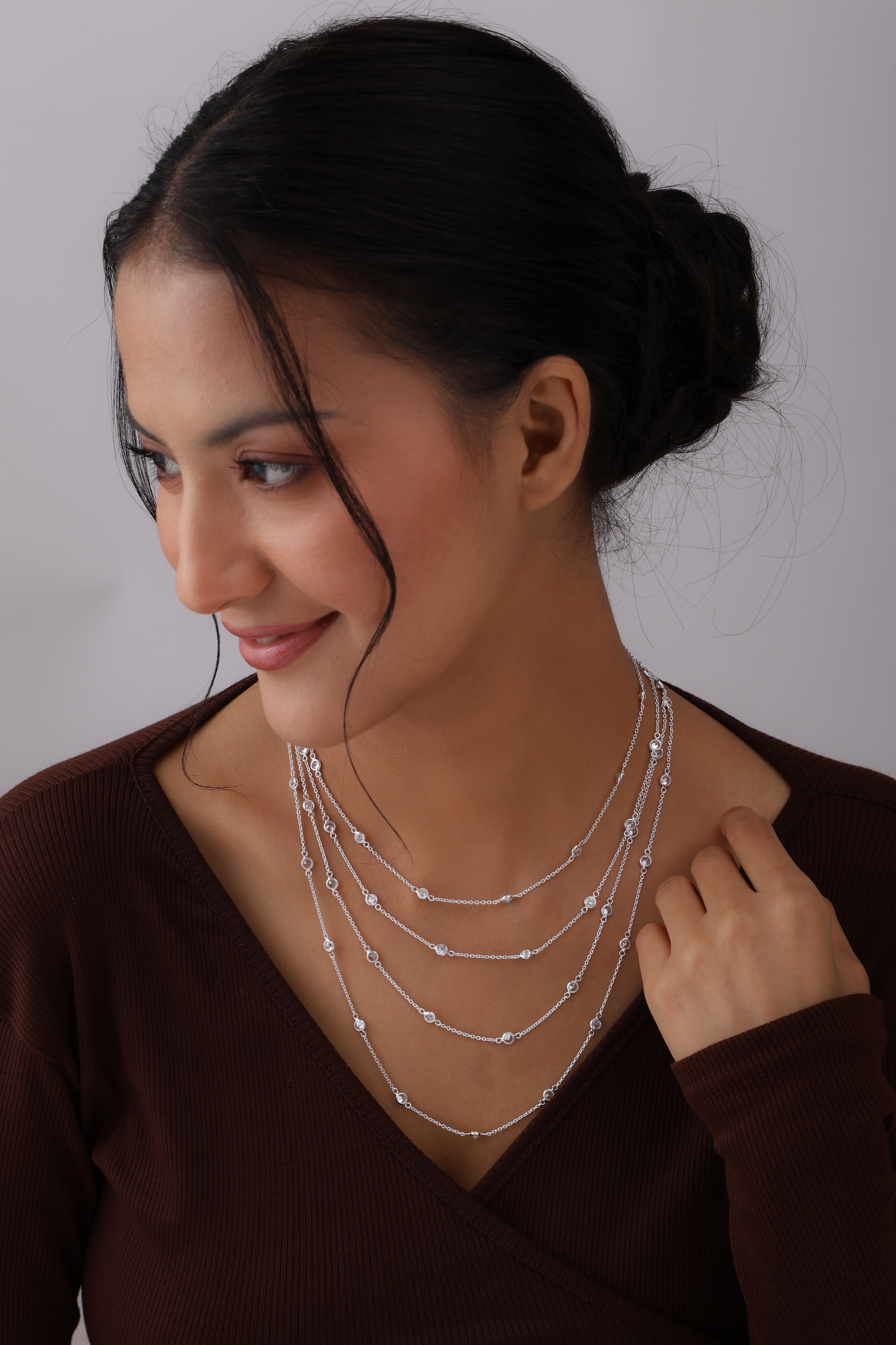 Italian CZ Station Cable Chain