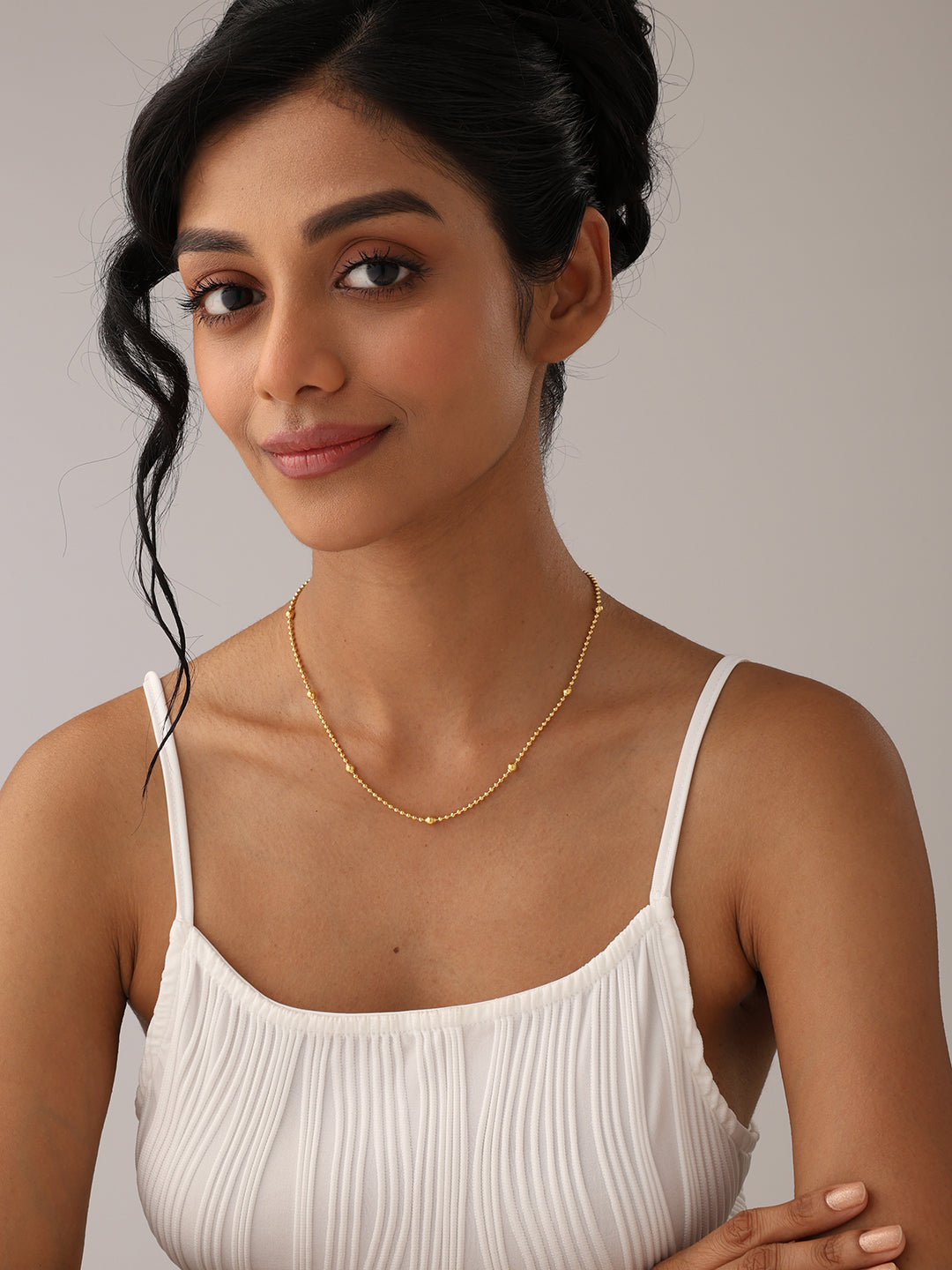 925 Sterling Silver Jewellery | 14K Gold-Plated Luminosa Bead Necklace | acpl-ecom.myshopify.com