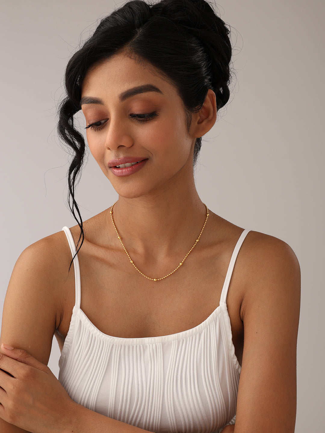 925 Sterling Silver Jewellery | 14K Gold-Plated Luminosa Bead Necklace | acpl-ecom.myshopify.com