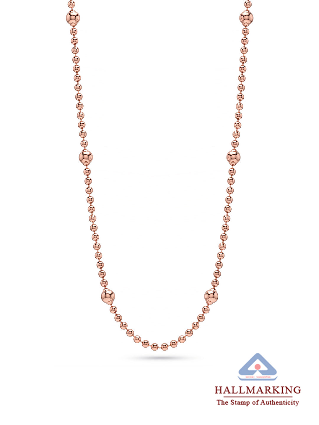 925 Sterling Silver Jewellery | 14K Rose Gold-Plated Luminosa Bead Necklace | acpl-ecom.myshopify.com