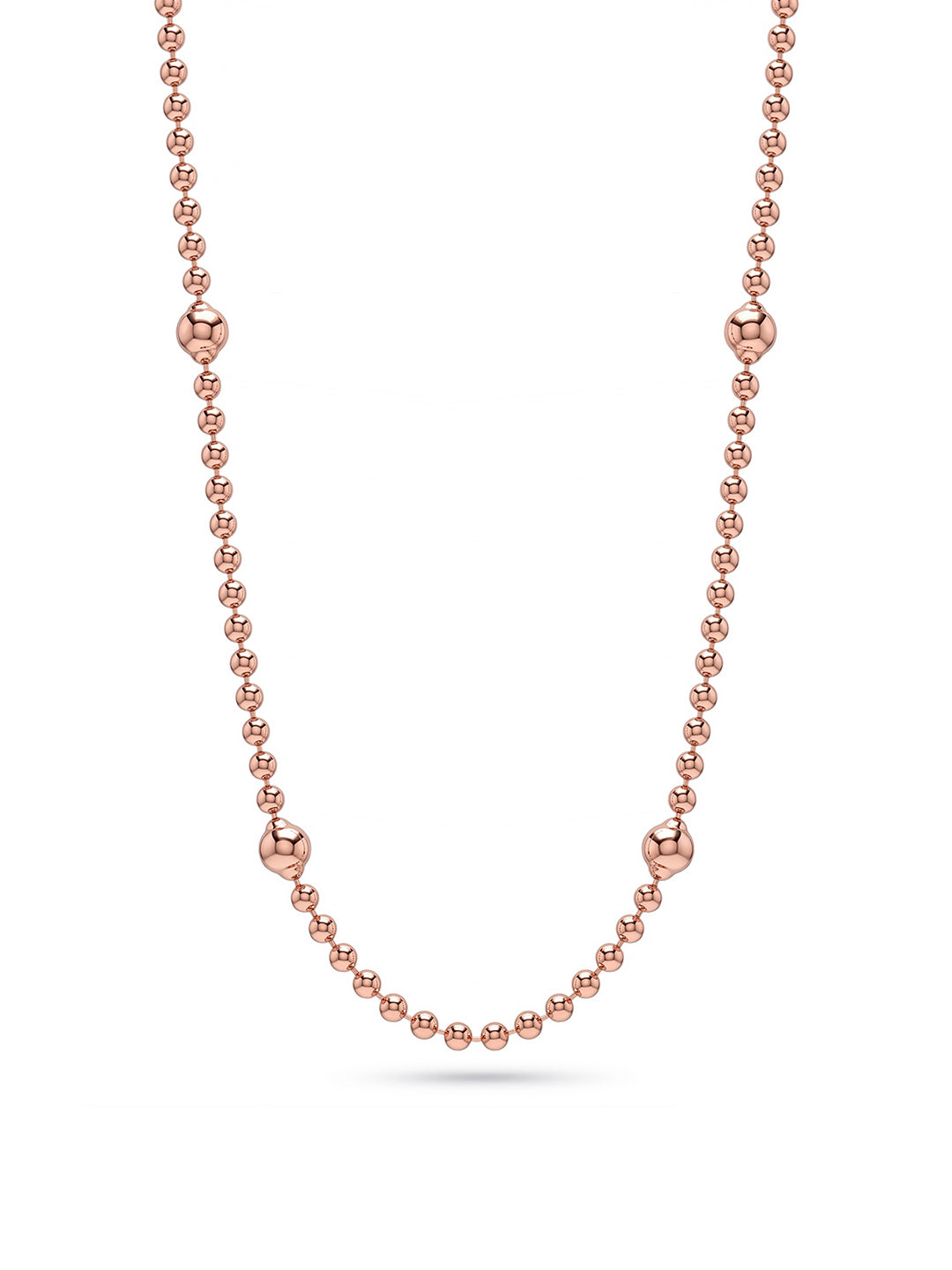 925 Sterling Silver Jewellery | 14K Rose Gold-Plated Luminosa Bead Necklace | acpl-ecom.myshopify.com