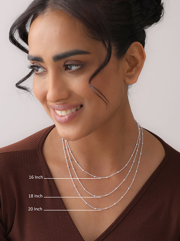 Italian Ball Bead Station Chain 1.5mm