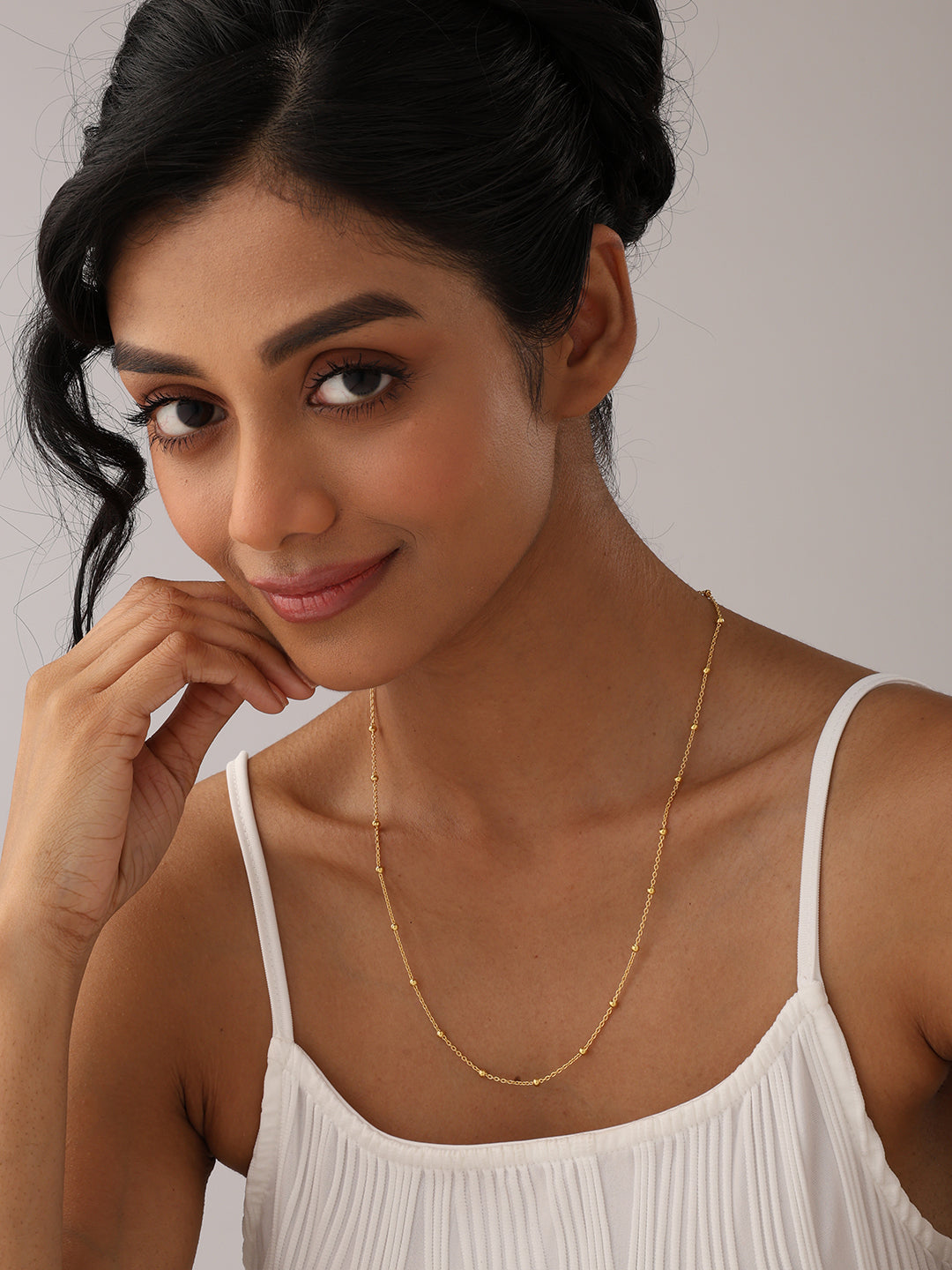 925 Sterling Silver Jewellery | 14K Gold-Plated Luminosa Bead Necklace | acpl-ecom.myshopify.com