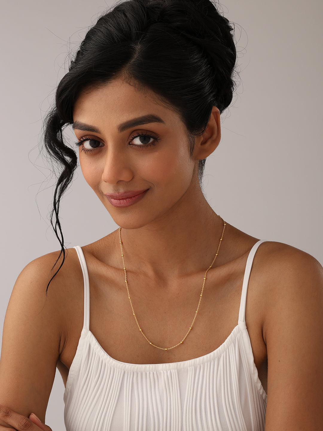 925 Sterling Silver Jewellery | 14K Gold-Plated Luminosa Bead Necklace | acpl-ecom.myshopify.com