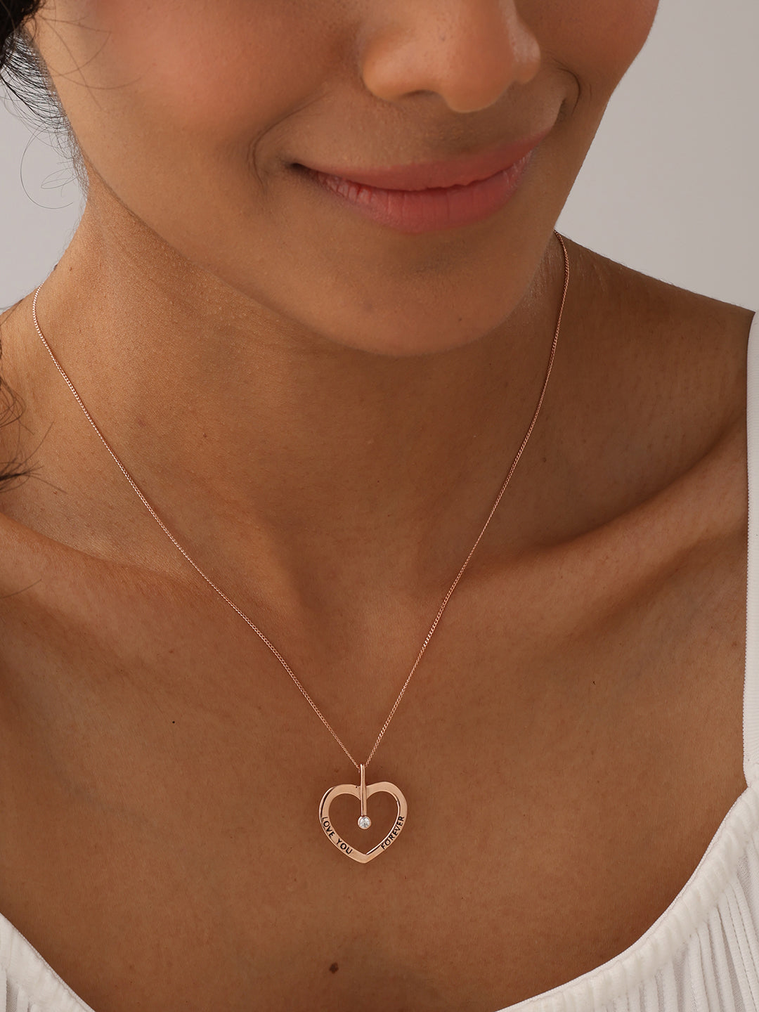 Rose Gold Love CZ Necklace