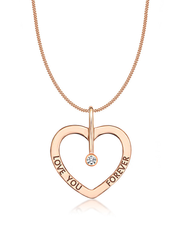 Rose Gold Love CZ Necklace