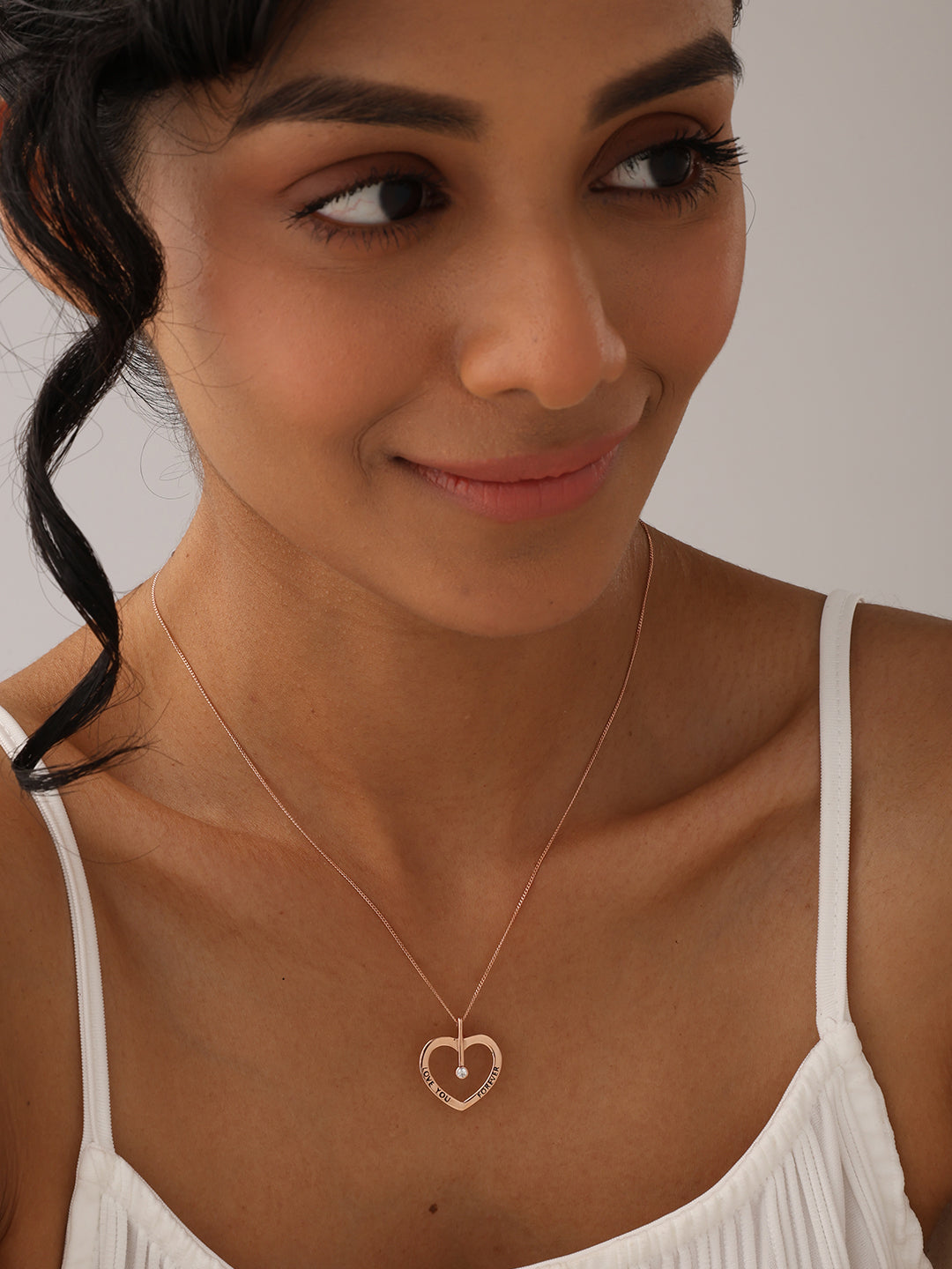 Rose Gold Love CZ Necklace