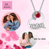 925 Sterling Silver Mom Love Heart Birthstone Pendant Necklace for Women