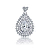 925 Sterling Silver Cubic Zirconia Brilliance Sparkling Pear Shape Pendant Necklace for Women