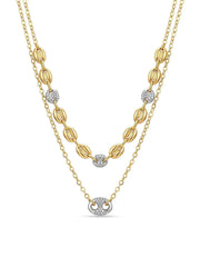 CZ Accent Layered Gold Necklace