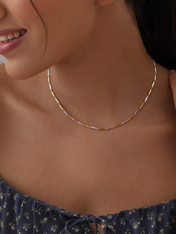 Caelia Dual Tone Statement Choker Necklace for Women