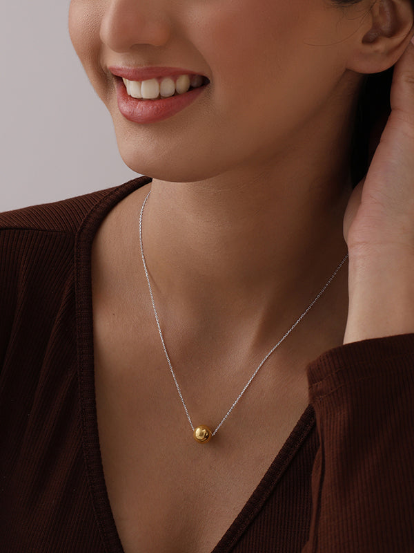 Golden Aura Ball Pendant Necklace