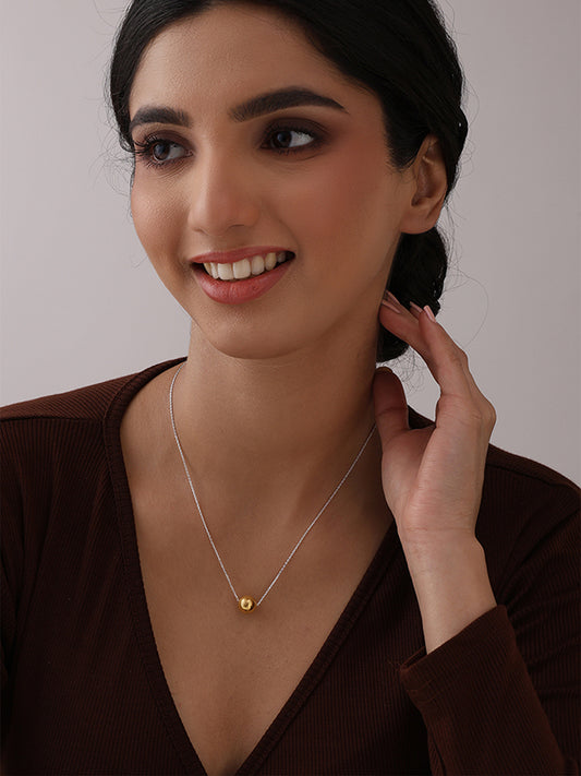 Golden Aura Ball Pendant Necklace