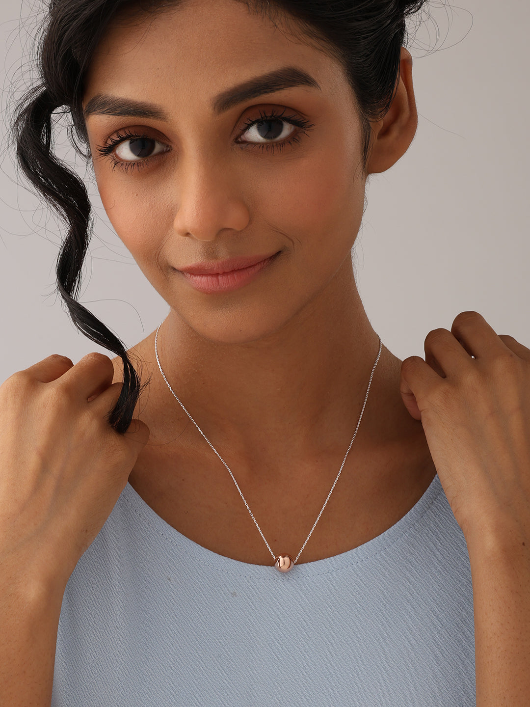 Blush Glow Rose Gold Ball Necklace
