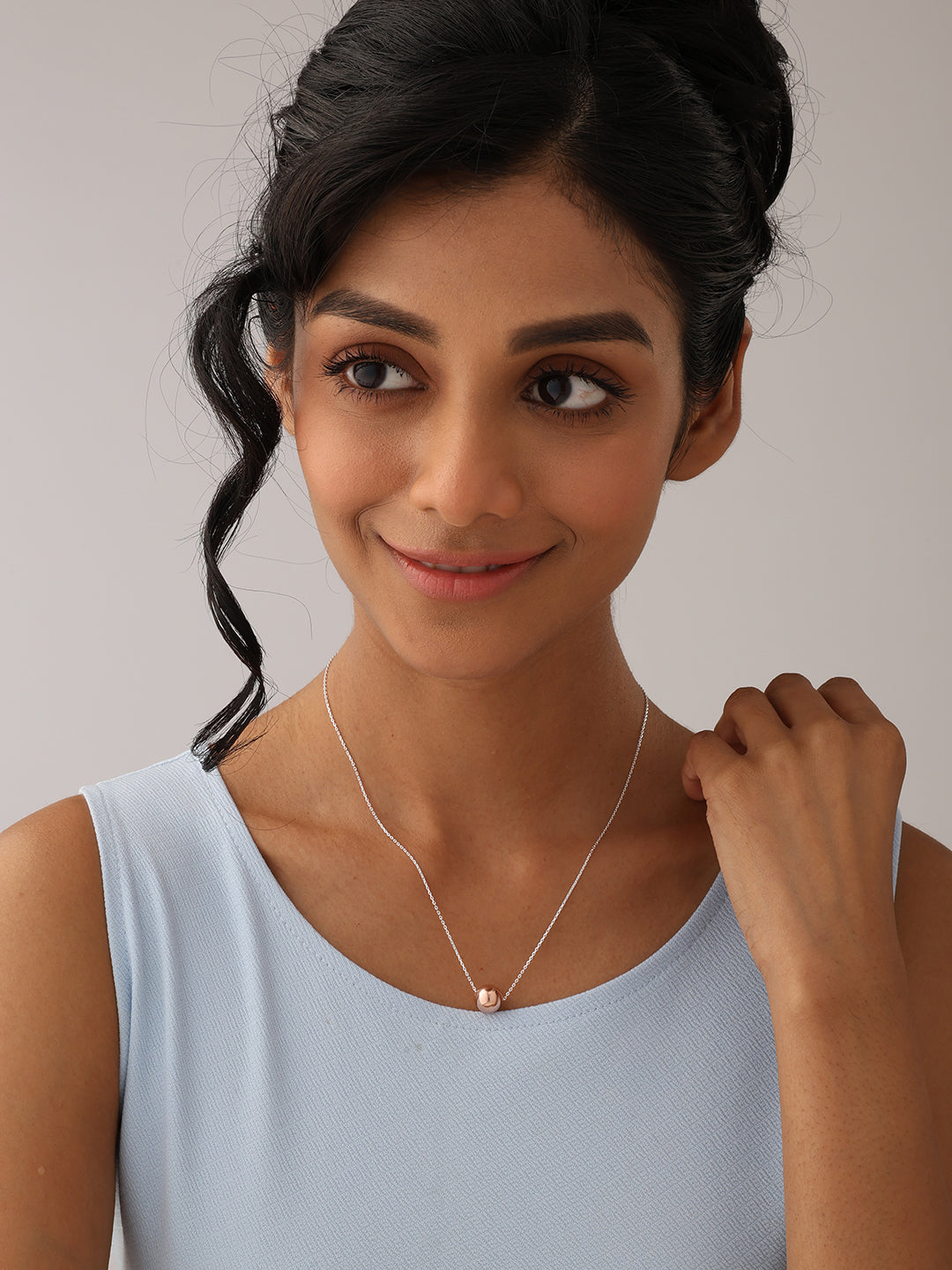 Blush Glow Rose Gold Ball Necklace
