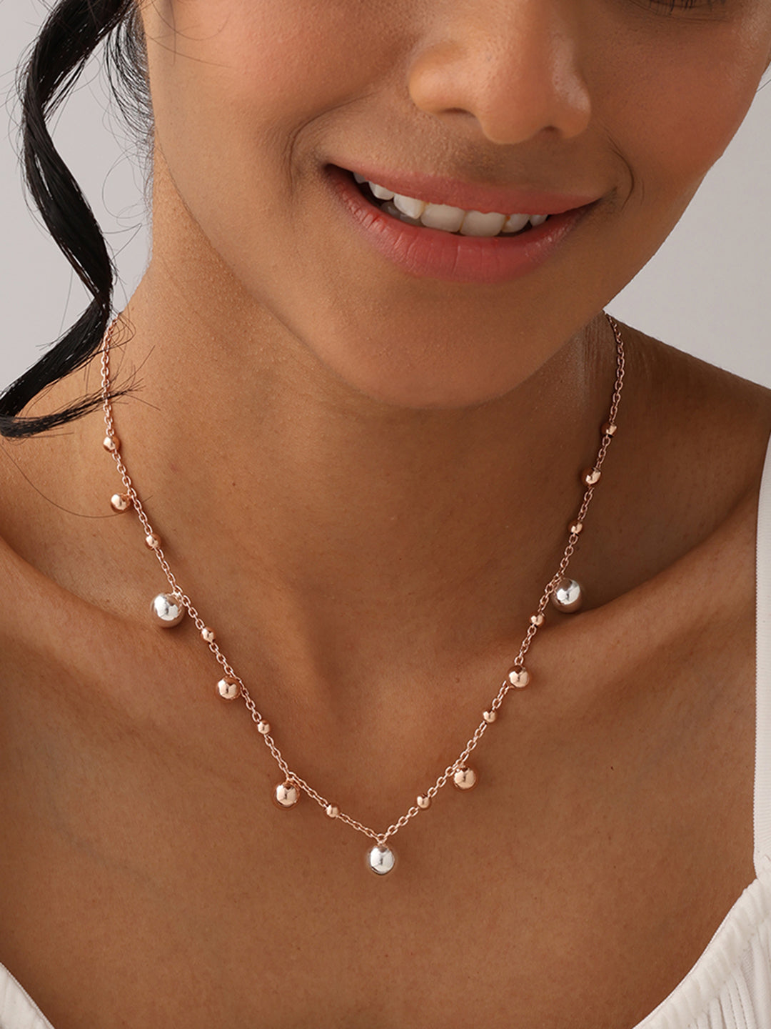 Blush Radiance Ball Station Necklace