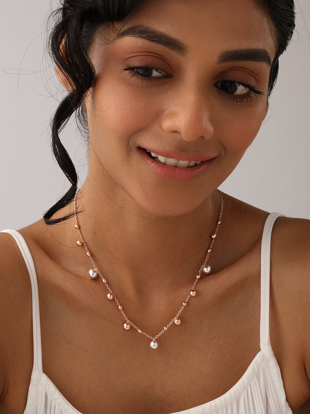 Blush Radiance Ball Station Necklace