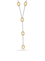 Dual Harmony Two-Tone Layered Oval Link Necklace