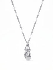 Silver Boxing Glove Pendant Necklace