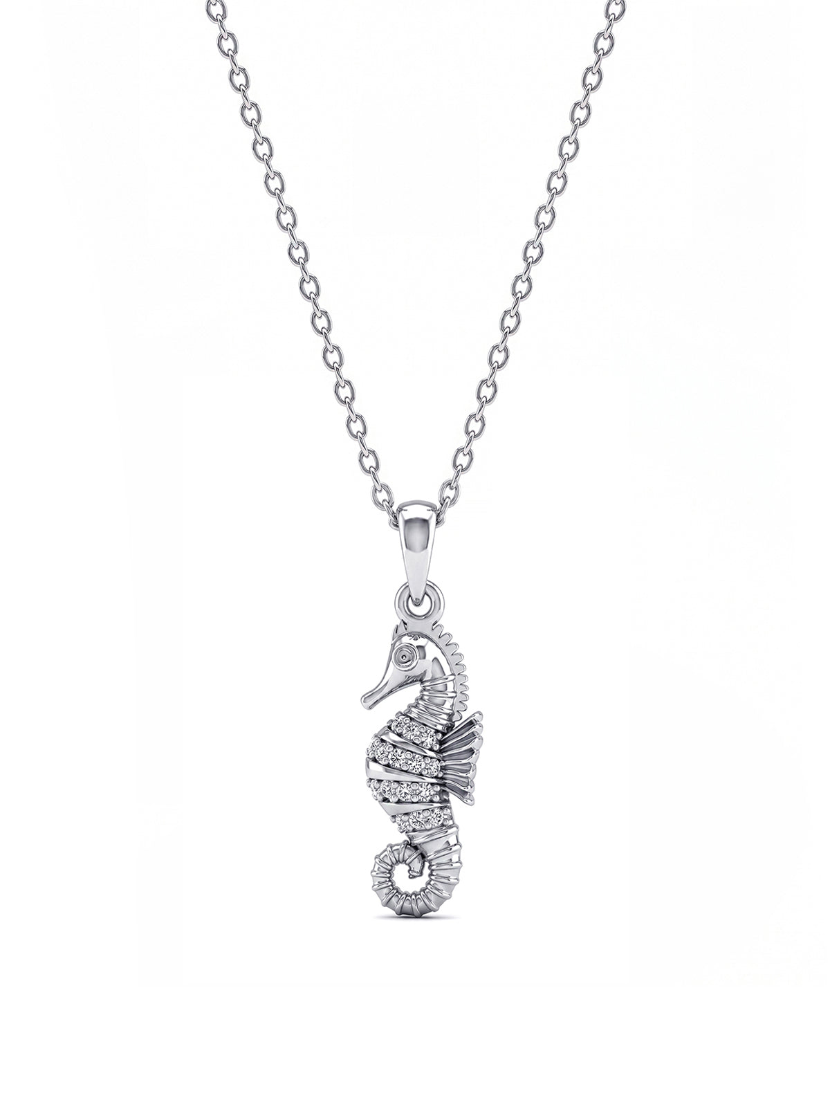 Seahorse Pendant Necklace with Crystal Accents