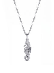 Seahorse Pendant Necklace with Crystal Accents