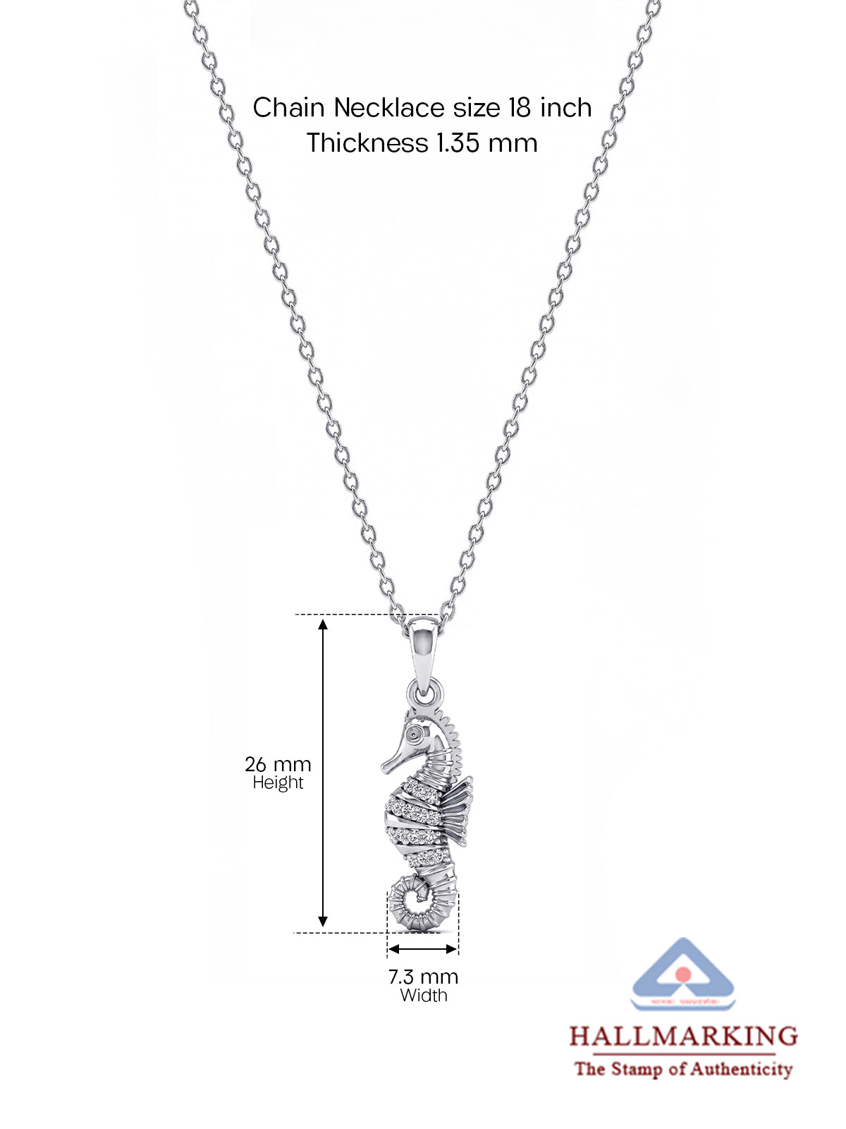 Seahorse Pendant Necklace with Crystal Accents