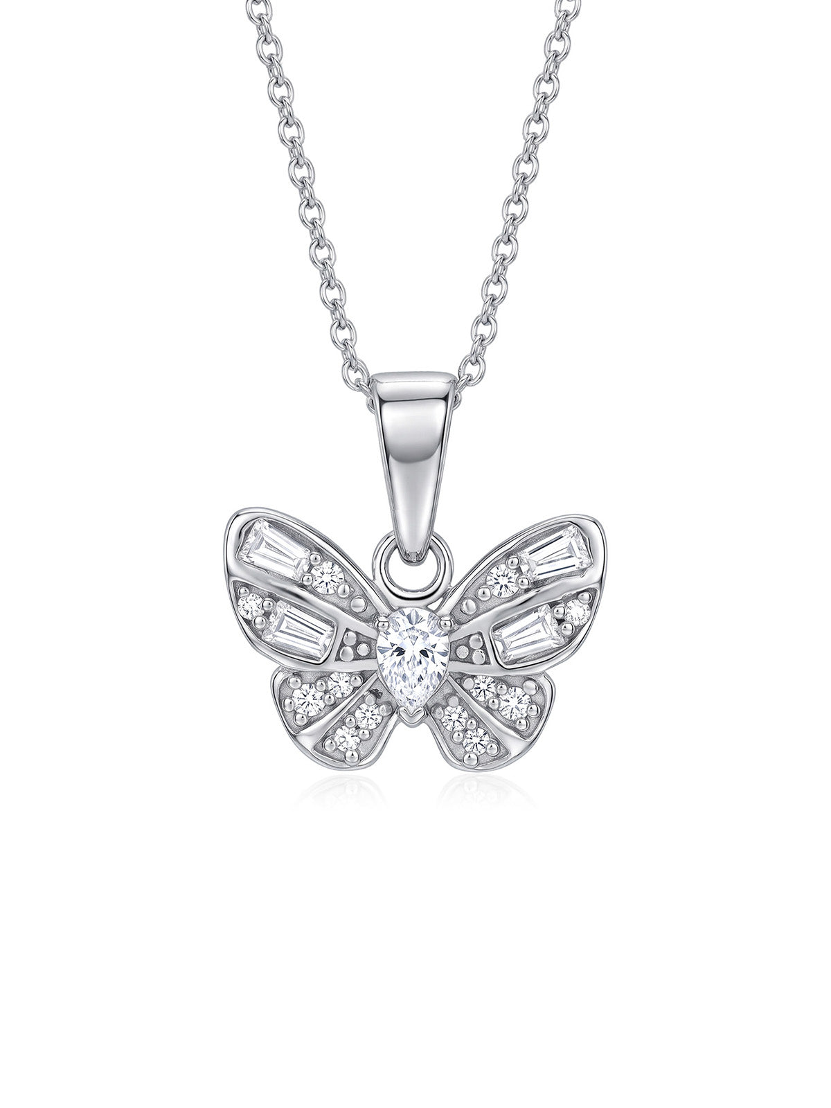 Rhodium Pendant Necklace