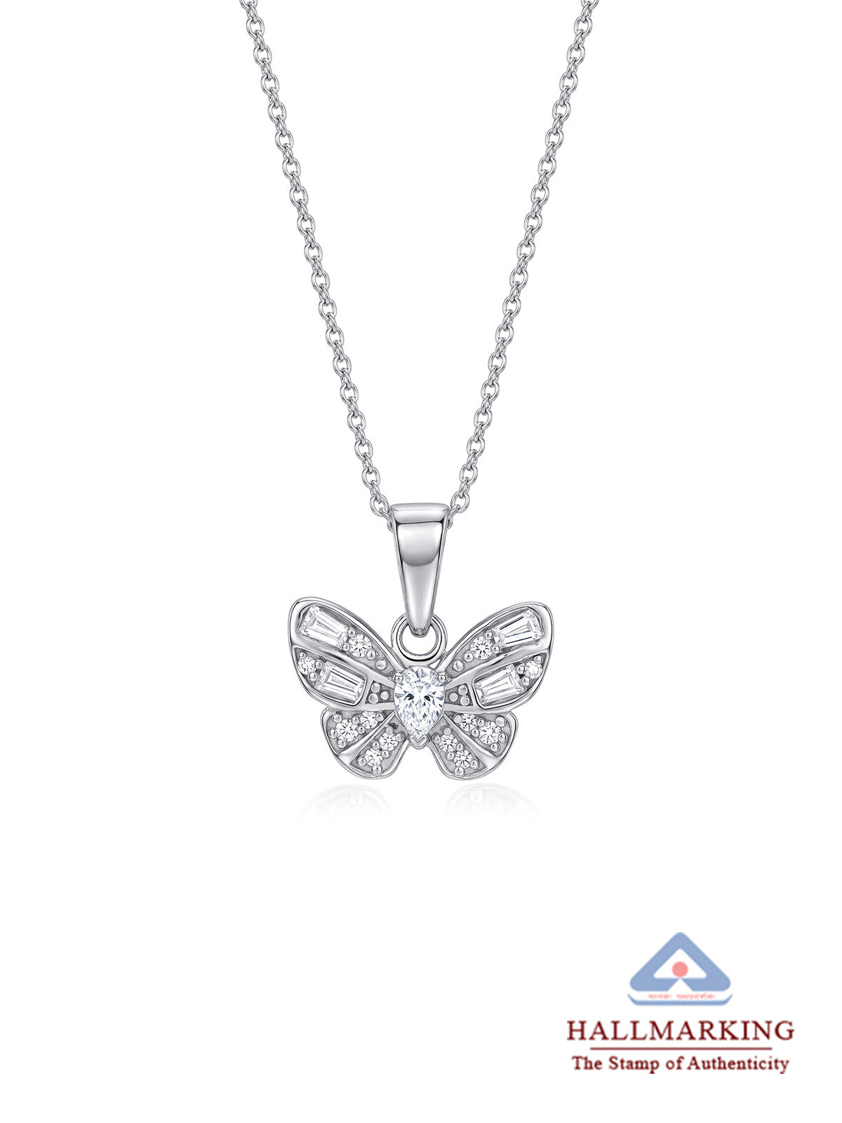 Rhodium Pendant Necklace