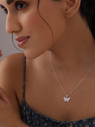 Rhodium Pendant Necklace