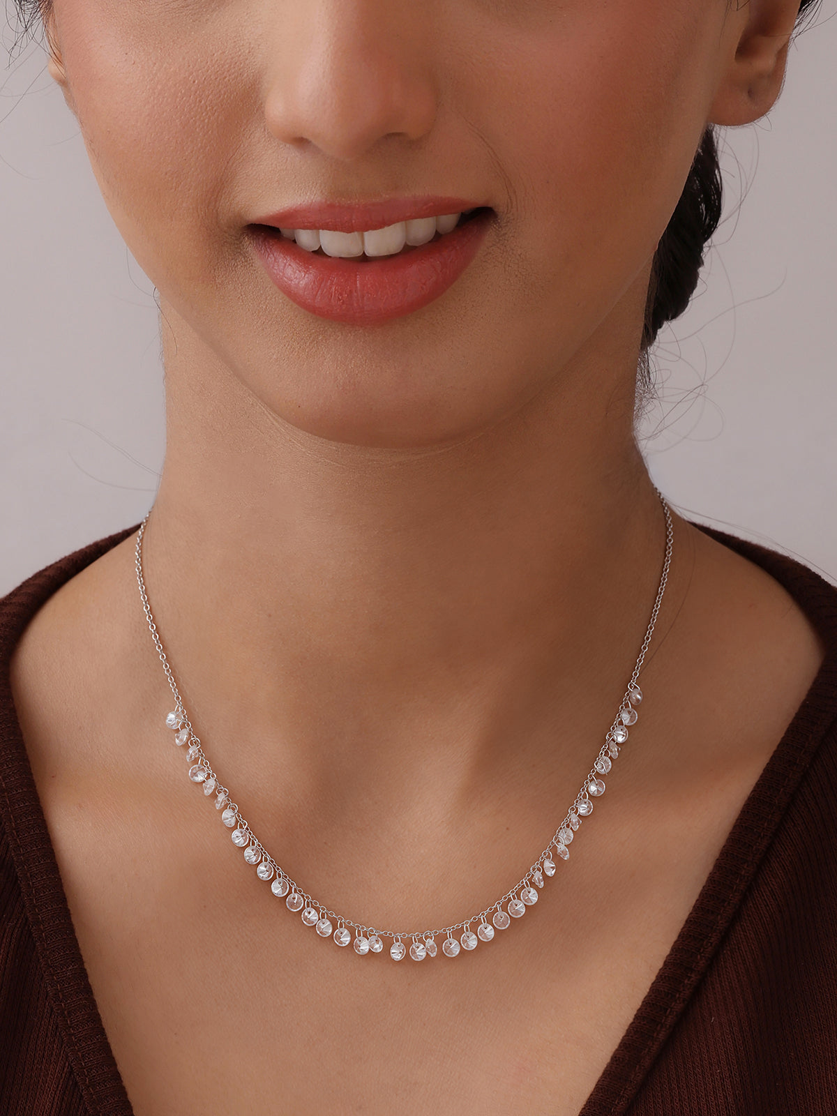 Crystal Charm Station Necklace