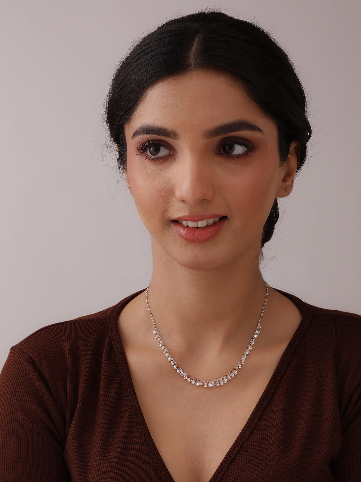 Crystal Charm Station Necklace