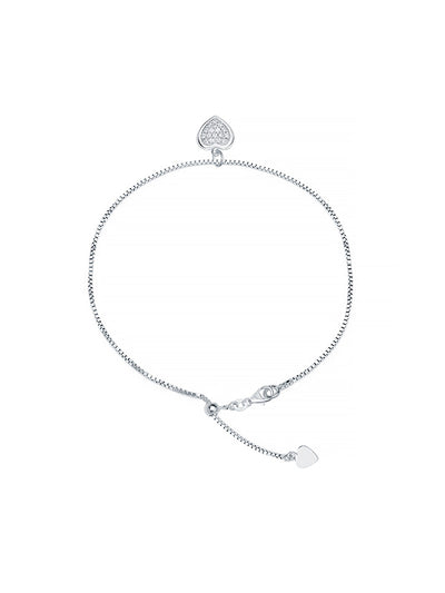 CZ Heart Charm Anklet